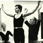 George Balanchine choreographing "Dances Concertante" on John Clifford as Lynda Yourth looks on. The choreography was for the first Stravinsky Festival.