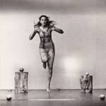 Claudia Chapline in Egg Play at Woman’s Building, Los Angeles, April 14, 1974, photo by Lyn Smith.